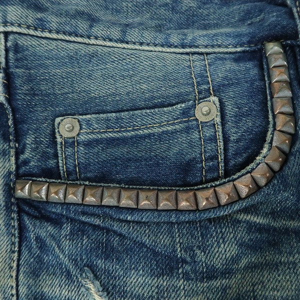 実際に弊社で買取させて頂いたHYSTERIC GLAMOUR/ヒステリックグラマー PF加工 スリムストレート デニムパンツ 0231AP02/34の画像 6枚目