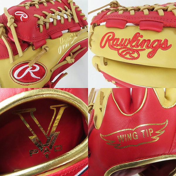 実際に弊社で買取させて頂いたRawlings/ローリングス HYPER TECH COLOR SYNC 軟式 オールラウンド 右投げ用 グローブ/グラブ GR4HTCN55Wの画像 8枚目