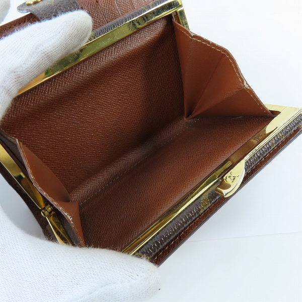 実際に弊社で買取させて頂いたLOUIS VUITTON/ルイヴィトン モノグラム ポルトフォイユ ヴィエノワ 折り財布 がま口小銭 M61674の画像 4枚目