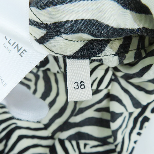 実際に弊社で買取させて頂いた【JPタグ】CELINE/セリーヌ ゼブラプリント ルーズフィット アロハシャツ 2C517235S/38の画像 4枚目
