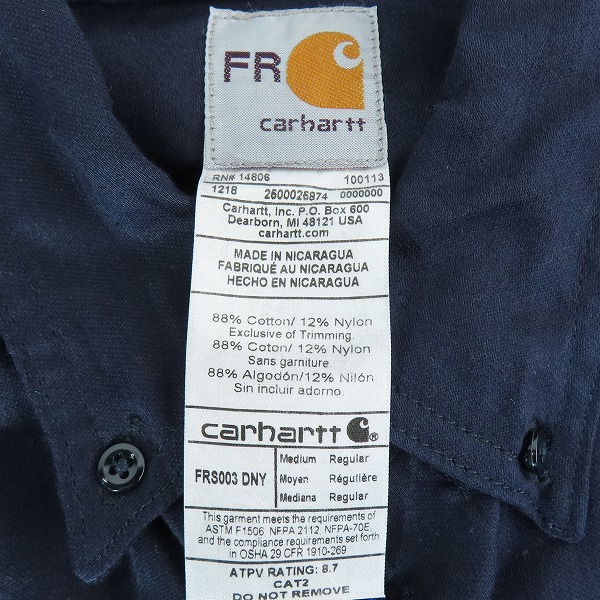 実際に弊社で買取させて頂いたCARHARTT/カーハート ワークシャツ ネイビー M の画像 2枚目