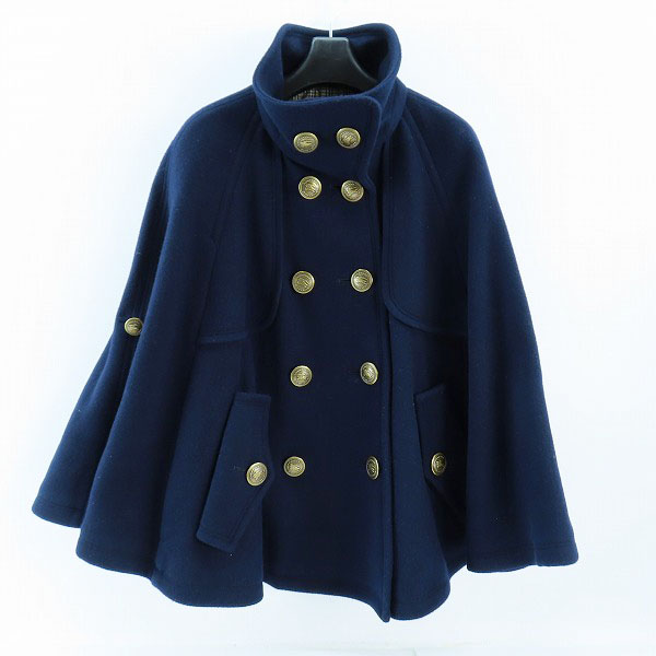 実際に弊社で買取させて頂いたBURBERRY BLUE LABEL/バーバリーブルーレーベル ダブルポンチョ ウールコート E1G11-407-29/38