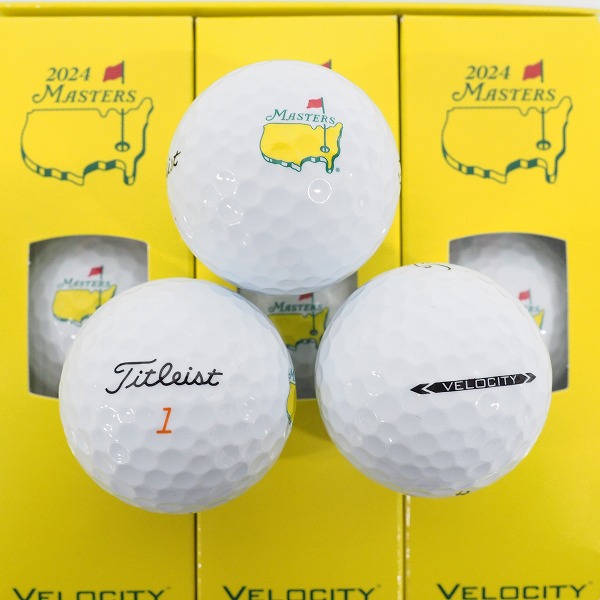 実際に弊社で買取させて頂いた【未使用/オウンネーム】Titleist/タイトリスト VELOCITY/ベロシティ 2024 MASTERS ゴルフボール ホワイト 1ダースの画像 1枚目