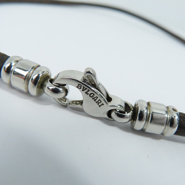 実際に弊社で買取させて頂いたBVLGARI/ブルガリ メタル×レザー チョーカーネックレス ケース付きの画像 3枚目