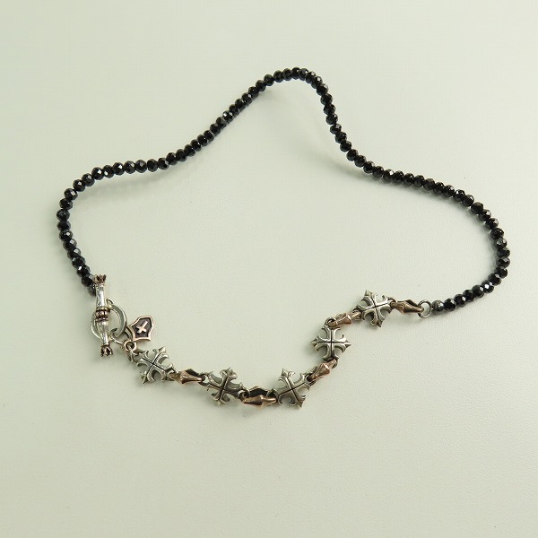 実際に弊社で買取させて頂いたLord Camelot/ロードキャメロット ロイヤルシルバー ブラックスピネル クロス 2連 ブレスレットの画像 7枚目