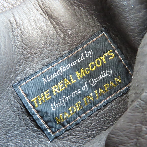 実際に弊社で買取させて頂いたTHE REAL McCOY'S/ザリアルマッコイズ ディアスキン/鹿革 A-2フライトジャケット 40の画像 3枚目