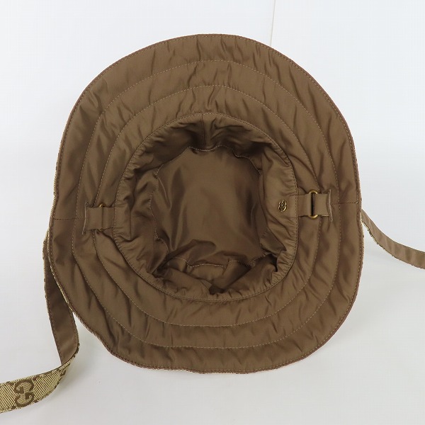 実際に弊社で買取させて頂いたGUCCI/グッチ GGキャンバス ナイロン リバーシブルハット バケットハット 626917の画像 5枚目