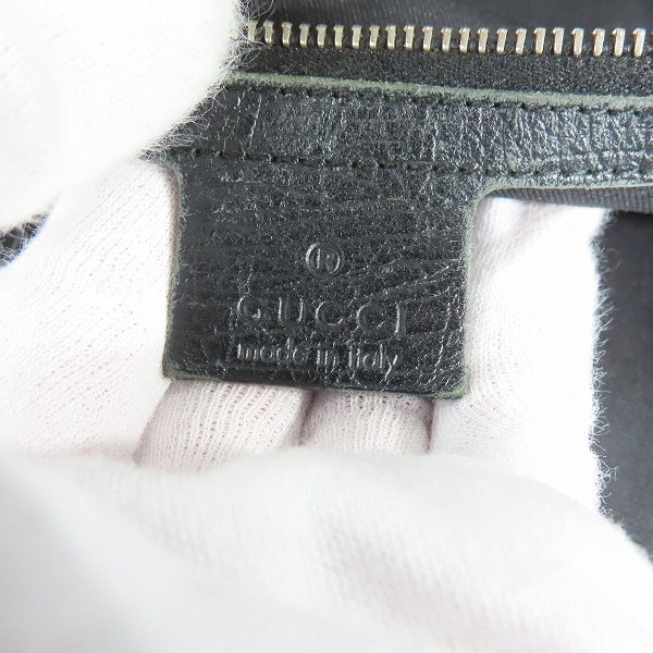 実際に弊社で買取させて頂いたGUCCI/グッチ GGキャンバス レザートートバッグ ネイビーの画像 4枚目