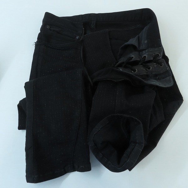 実際に弊社で買取させて頂いたIF SIX WAS NINE/イフシックスワズナイン ラメ ジャケット/レースアップサルエルデニムパンツ セットアップ/0295AM/1/30の画像 4枚目