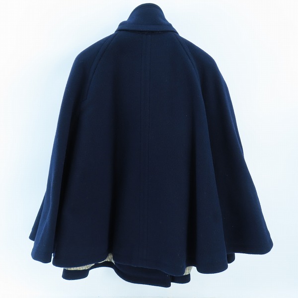 実際に弊社で買取させて頂いたBURBERRY BLUE LABEL/バーバリーブルーレーベル ダブルポンチョ ウールコート E1G11-407-29/38の画像 1枚目