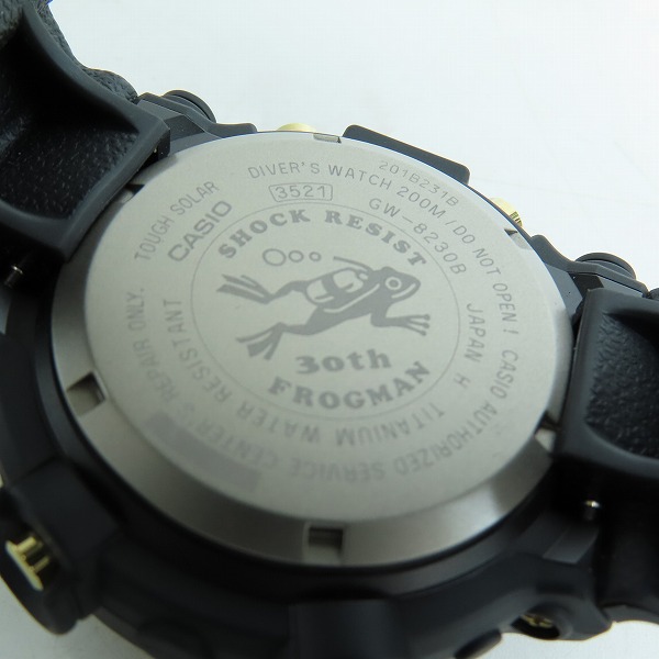 実際に弊社で買取させて頂いたG-SHOCK/Gショック MASTER OF G - SEA FROGMAN/フロッグマン 30周年記念 GW-8230B-9ADRの画像 4枚目