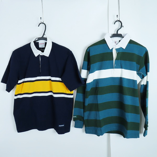 実際に弊社で買取させて頂いた【未使用】BARBARIAN/バーバリアン ボーダー柄 ラガーシャツ 半袖/長袖 2点セット