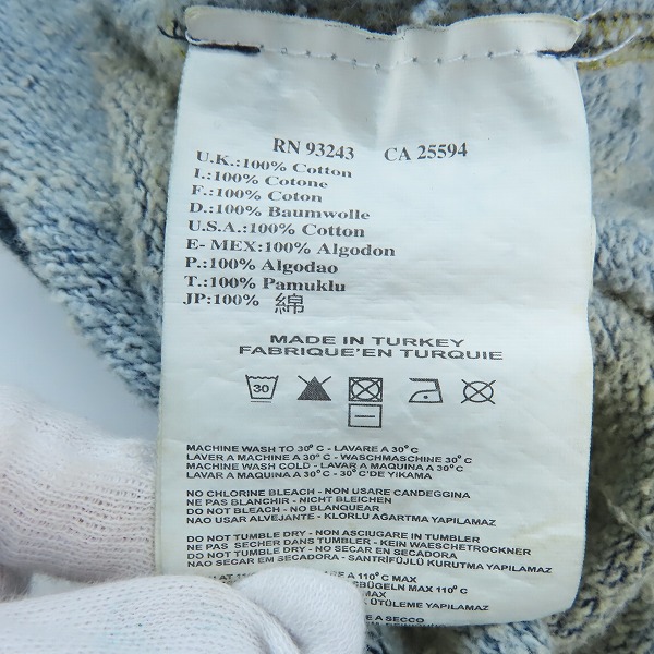 実際に弊社で買取させて頂いたDIESEL/ディーゼル ヴィンテージ加工 ジップアップパーカー /Lの画像 5枚目