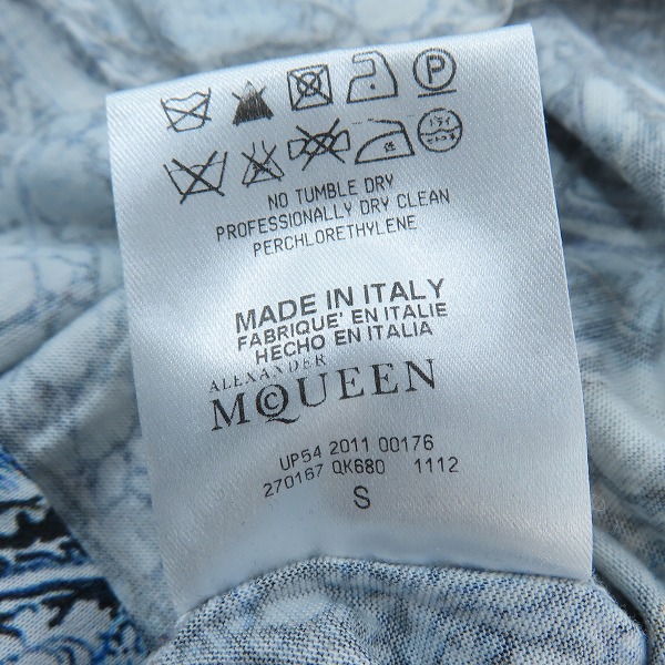 実際に弊社で買取させて頂いたAlexander McQueen/アレキサンダーマックイーン スカル/総柄 ロングスリーブ/ロングTシャツ/Sの画像 3枚目