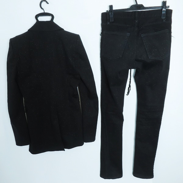 実際に弊社で買取させて頂いたIF SIX WAS NINE/イフシックスワズナイン ラメ ジャケット/レースアップサルエルデニムパンツ セットアップ/0295AM/1/30の画像 1枚目