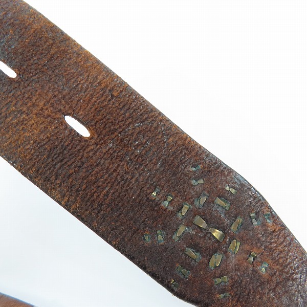 実際に弊社で買取させて頂いたHollywood Trading Company /HTC/エイチティーシー ソリッド ブラス バックル スタッズ/ストーン レザーベルトの画像 5枚目