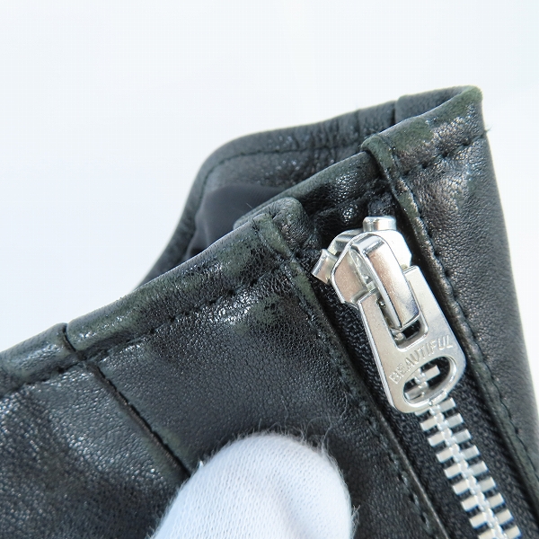 実際に弊社で買取させて頂いたbeautiful people/ビューティフルピープル アローズ別注 ラムレザー ダブルライダースジャケット 1755402401 /160の画像 5枚目