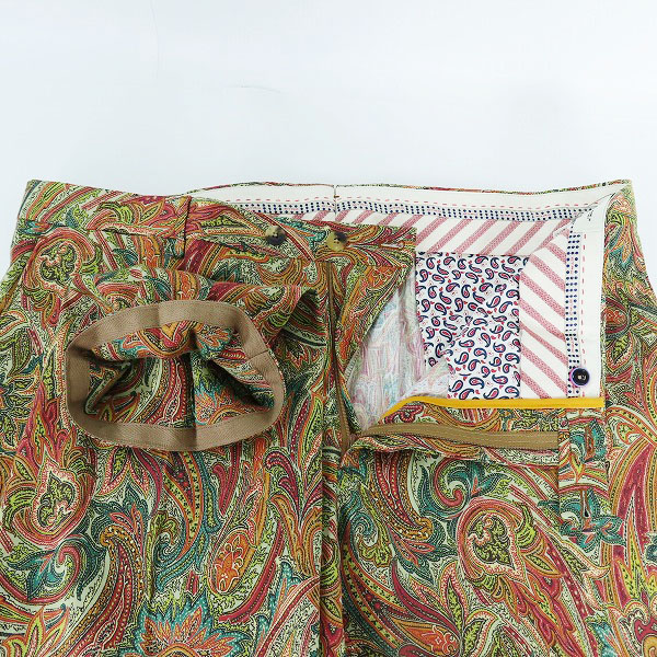 実際に弊社で買取させて頂いた【未使用】ETRO/エトロ ペイズリー柄 ジャケット/パンツ セットアップスーツ オレンジ 11807-4009/58/56の画像 4枚目