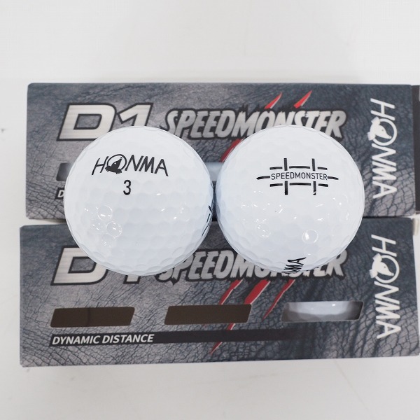 実際に弊社で買取させて頂いた【未使用】HONMA/ホンマ D1 SPEED MONSTER・DYNAMIC DISTANCE ゴルフボール ホワイト・オレンジ  計6スリーブ の画像 1枚目