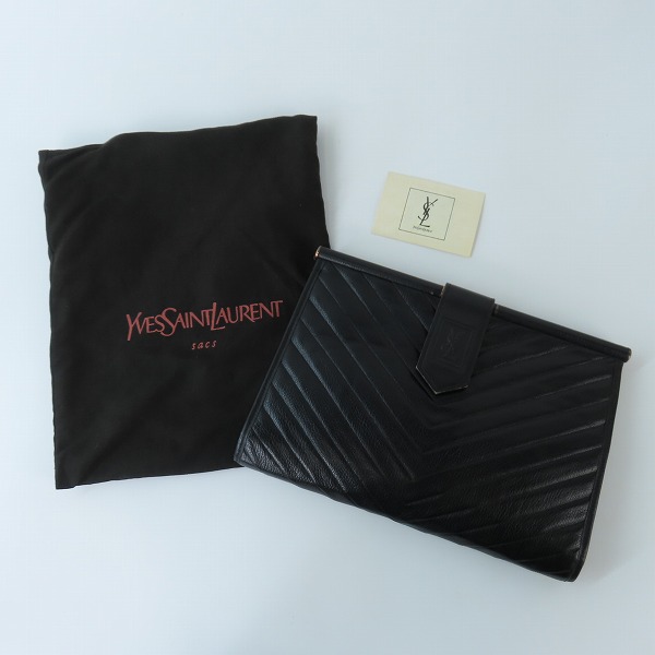 実際に弊社で買取させて頂いたYVES SAINT LAURENT/イヴサンローラン YSL セカンドバッグ クラッチバッグの画像 9枚目