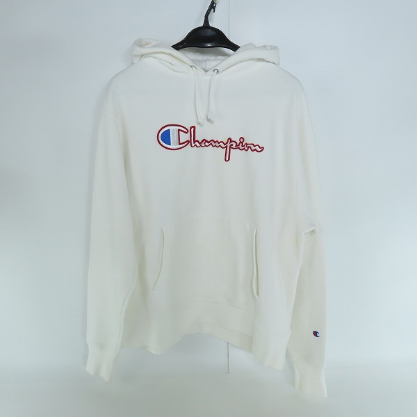 実際に弊社で買取させて頂いたChampion/チャンピオン REVERSE WEAVE/リバースウィーブ プルオーバーパーカー ホワイト GF68/2XL
