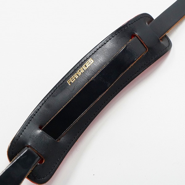 実際に弊社で買取させて頂いたFERNANDES/フェルナンデス レザーストラップ ギターストラップ ベースストラップ ブラック系の画像 8枚目