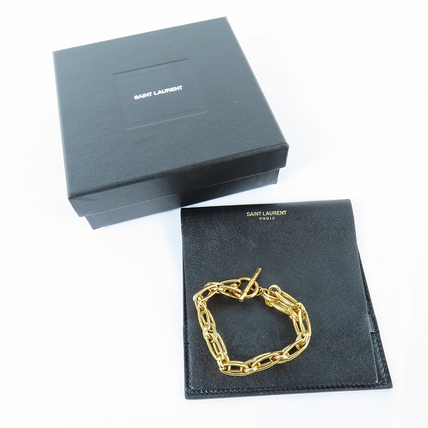 実際に弊社で買取させて頂いたSAINT LAURENT PARIS/サンローランパリ チェーンリンクブレスレット ゴールドの画像 8枚目