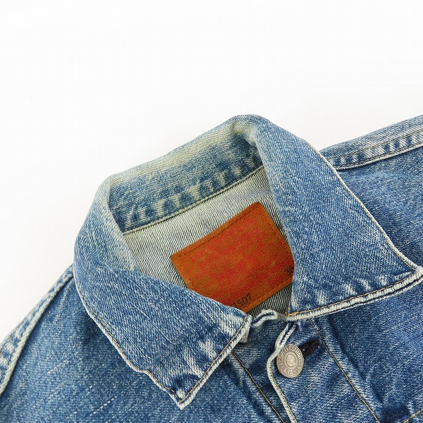 実際に弊社で買取させて頂いたLEVI’S/リーバイス 71507XX/J22刻印 日本製 デニムジャケット Gジャン/38の画像 6枚目