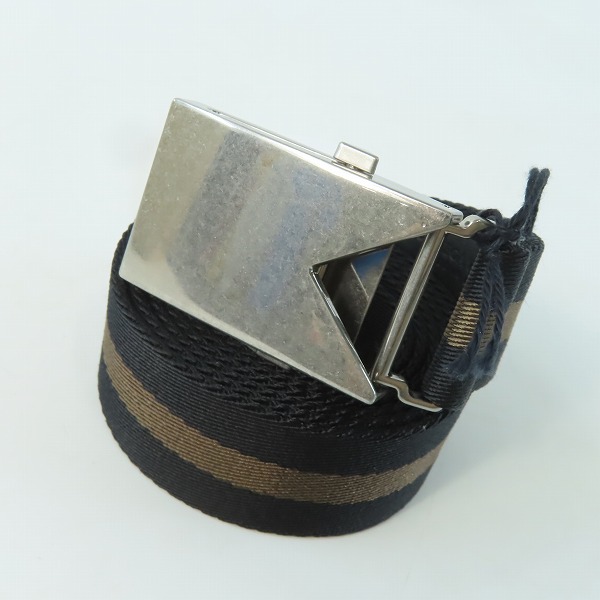 実際に弊社で買取させて頂いた【未使用】BOTTEGA VENETA/ボッテガヴェネタ リボンストラップ ボーダー ライン ベルト 629663 VBWJ1 8552