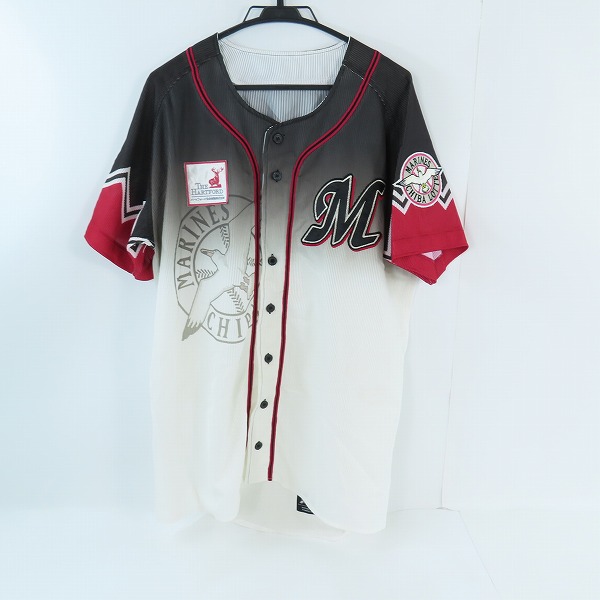 実際に弊社で買取させて頂いたDESCENTE/デサント 千葉ロッテマリーンズ 2005年 アジアチャンピオン ユニフォーム DLM-083V/L