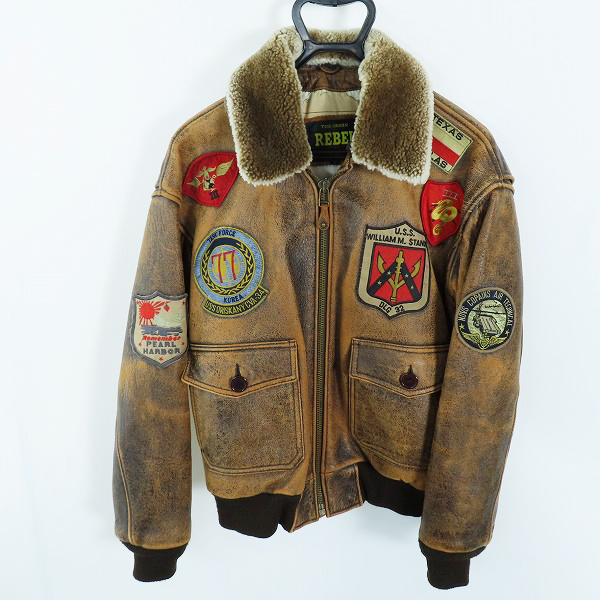 実際に弊社で買取させて頂いたTHE ORIGIN REBEL/オリジンレーベル 羊革/シープスキン ヴィンテージ レザー フライトジャケット ムートンジャケット  L