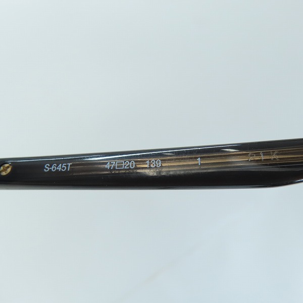 実際に弊社で買取させて頂いた999.9/フォーナインズ メガネフレーム アイウェア アンティークゴールド S-645Tの画像 8枚目