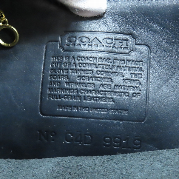 実際に弊社で買取させて頂いたCOACH/コーチ オールドコーチ カウハイドレザー ショルダーバッグ  9919の画像 5枚目