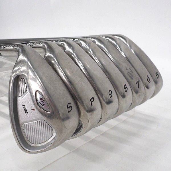 実際に弊社で買取させて頂いたTaylorMade/テーラーメイド rac r5 アイアン #5～9,P,Sw 7本セット レフティ/左きき用 M.A.S.2 5/55 PLUS FLEX:R