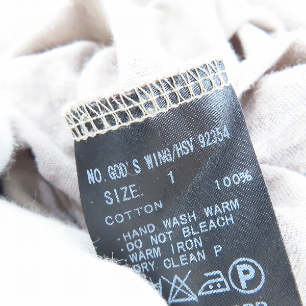 実際に弊社で買取させて頂いたif six wasnine/イフシックスワズナイン バックプリントカットソー GOD'S WING/HSV 92354/1の画像 3枚目