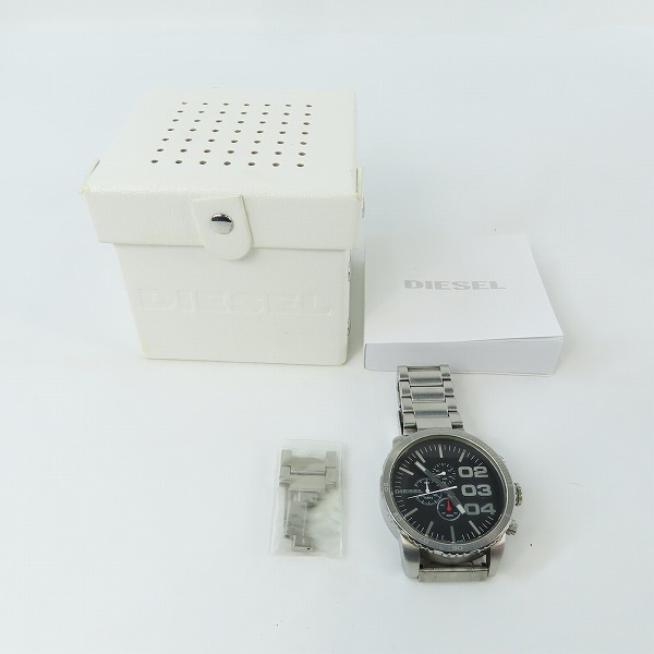 実際に弊社で買取させて頂いたDIESEL/ディーゼル ビックフェイス 海外モデル クロノ 腕時計/DZ-4209【動作未確認】の画像 9枚目