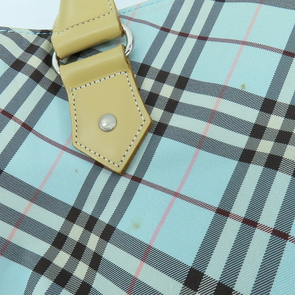 実際に弊社で買取させて頂いたBURBERRY BLUE LABEL/バーバリーブルーレーベル ロンドン チェック ハンドバッグの画像 7枚目