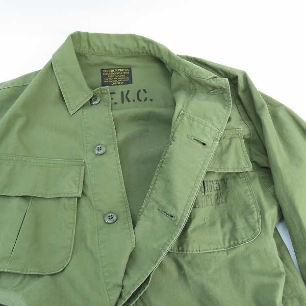 実際に弊社で買取させて頂いたWACKO MARIA/ワコマリア GUILTY PARTIES 天国東京 美人画 ミリタリーシャツ/Sの画像 5枚目