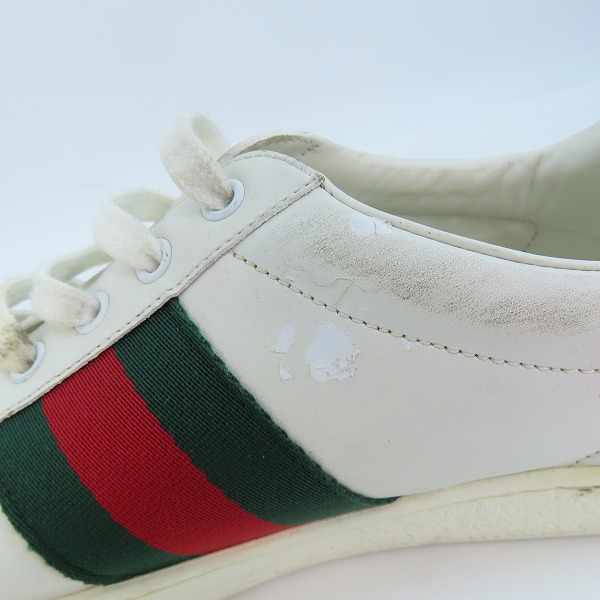 実際に弊社で買取させて頂いたGUCCI/グッチ エンブロイダリー キングスネーク ローカット レザー スニーカー 456230 9.5の画像 7枚目