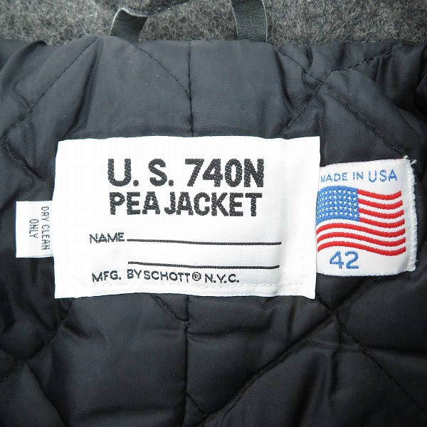 実際に弊社で買取させて頂いたSchott/ショット  U.S.740N PEA JACKET Pコート/ジャケット/42の画像 2枚目