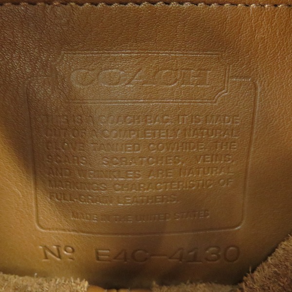 実際に弊社で買取させて頂いたCOACH/コーチ オールドコーチ カウハイドレザー ミニショルダーバッグ 4130の画像 5枚目