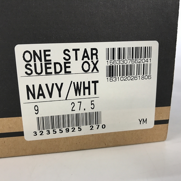 実際に弊社で買取させて頂いた【未使用】CONVERSE/コンバース  ONE STAR OX SUEDE NAVY ワンスター スエード ネイビー ホワイト/9の画像 8枚目