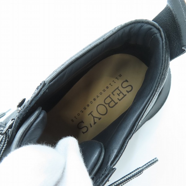 実際に弊社で買取させて頂いたSEBOY'S/セボーイズ レザー ハイカット スニーカー 5520/41の画像 4枚目