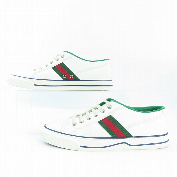 実際に弊社で買取させて頂いたGUCCI/グッチ TENNIS 1977 シェリーライン mini GG ジャカード ローカットスニーカー/8の画像 3枚目