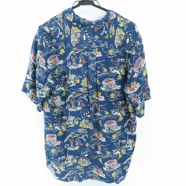 実際に弊社で買取させて頂いたEDIFICE/エディフィス 別注 パリサンジェルマン アロハシャツ/XLの画像 1枚目