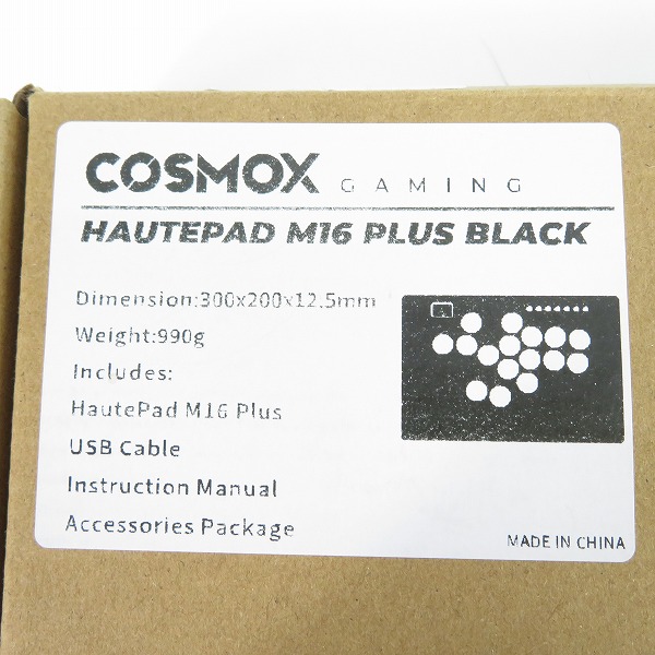 実際に弊社で買取させて頂いたHaute42 Hautepad M16 PLUS BLACK 薄型 レバーレスコントローラー アケコン【簡易動作確認済】の画像 8枚目