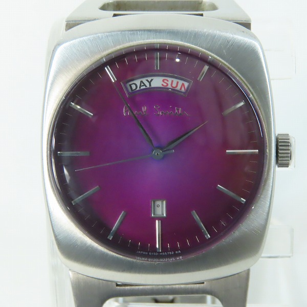 実際に弊社で買取させて頂いたPaul Smith/ポールスミス デイデイト アナログ腕時計 クォーツ 6150-H18831【動作未確認】
