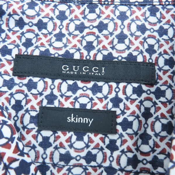 実際に弊社で買取させて頂いた【JPタグ】GUCCI/グッチ skinny 総柄半袖シャツ/308184 Z4397/42の画像 2枚目