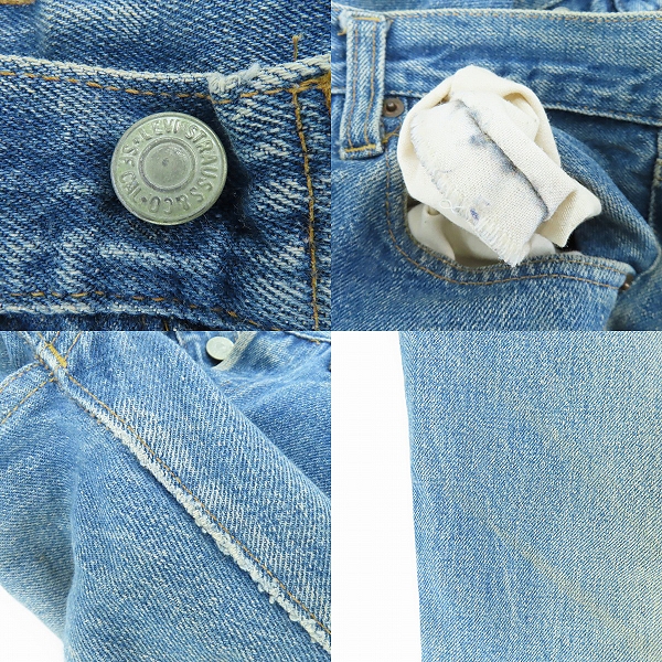 実際に弊社で買取させて頂いたLEVI'S/リーバイス ヴィンテージ 501 66前期 ボタン裏刻印6 スモールe ボタンフライ デニムパンツ/W30L38の画像 9枚目