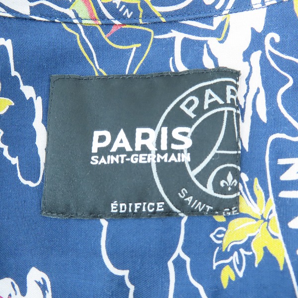 実際に弊社で買取させて頂いたEDIFICE/エディフィス 別注 パリサンジェルマン アロハシャツ/XLの画像 2枚目